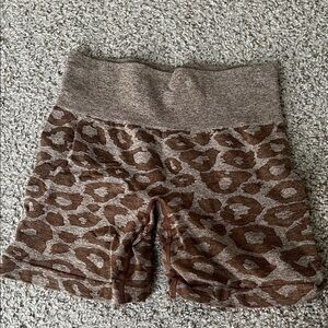 NVGTN Brown Leopard Print Shorts